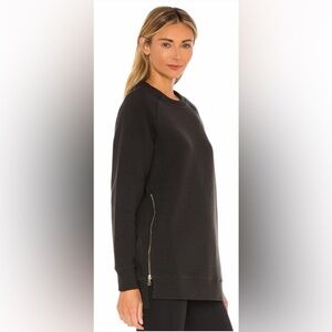 VARLEY Manning Double Zip Ribbed Sweatshirt Black Size Medium